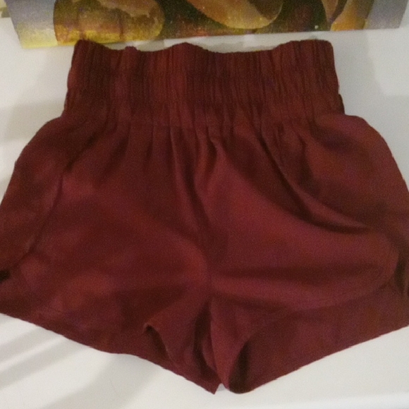 new in Pants - Red High Waist Relaxed Fit Shorts
